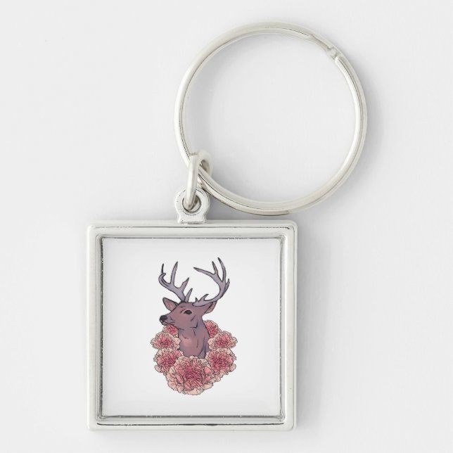 Oh Deer Trendy Minimal Aesthetic  Keychain (Front)