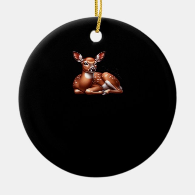 Oh Deer Trendy Modern Aesthetic Ceramic Ornament (Front)
