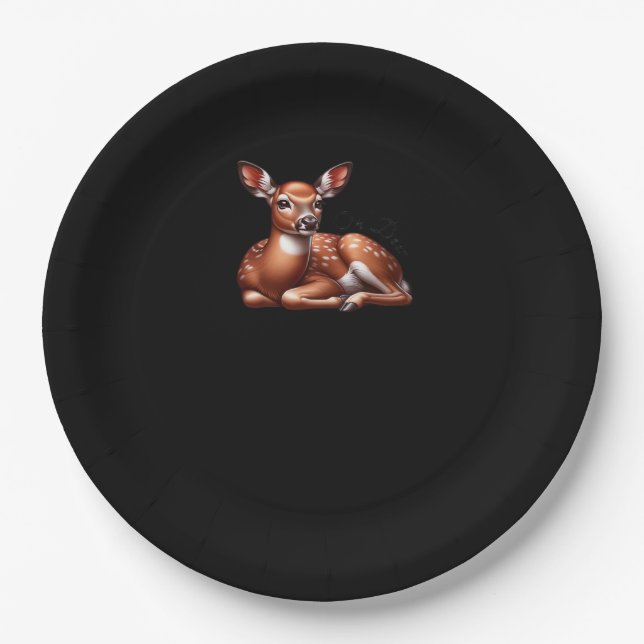 Oh Deer Trendy Modern Aesthetic  Paper Plate (Front)