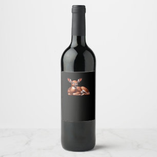 Oh Deer Trendy Modern Aesthetic  Wine Label