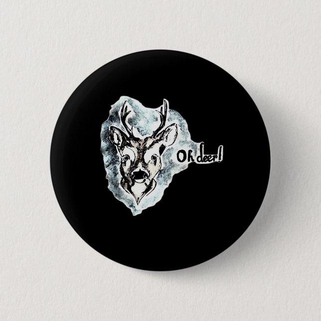 Oh Deer Trendy Modern Style  2 Inch Round Button (Front)