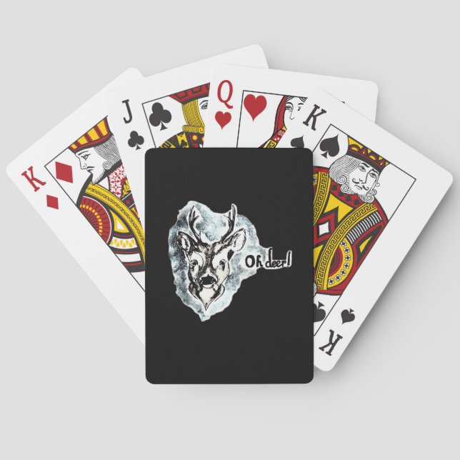 Oh Deer Trendy Modern Style  Playing Cards (Back)
