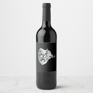 Oh Deer Trendy Modern Style  Wine Label