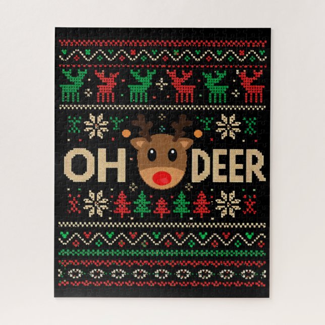 Oh Deer Ugly Christmas Sweater Puzzle (Vertical)