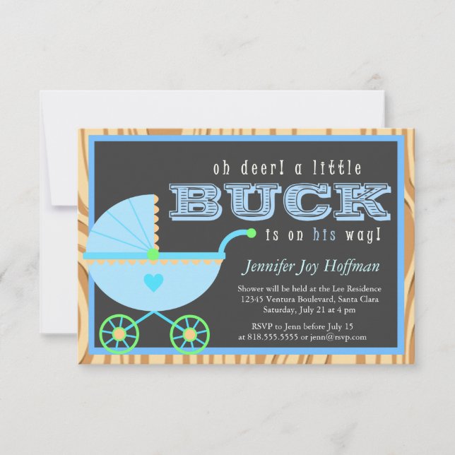 Oh Deer, Un Petit Buck Est En Chemin ! Invitation  (Devant)