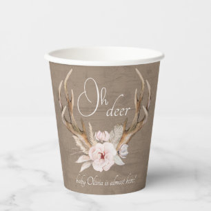 Oh Deer Watercolor Baby Shower Paper Cups