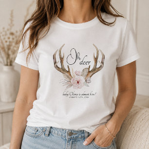 Oh Deer Watercolor Baby Shower T-Shirt