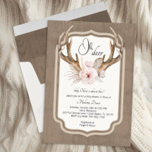 Oh Deer Watercolor Elegant Baby Shower 