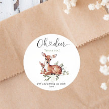 Oh deer watercolor floral baby shower