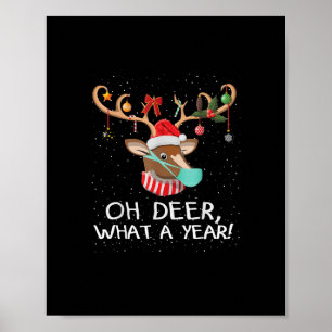 Oh Deer What a Year Christmas Family Style Poster