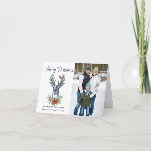 Oh Deer What a year Merry Christmas 2 PHOTO Card (Front)