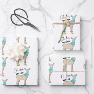 Oh Deer What A Year Wrapping Paper Sheets
