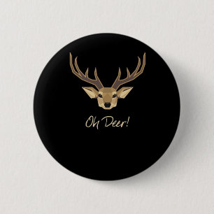 Oh Deer Whimsical Artistic Expression 2 Inch Round Button