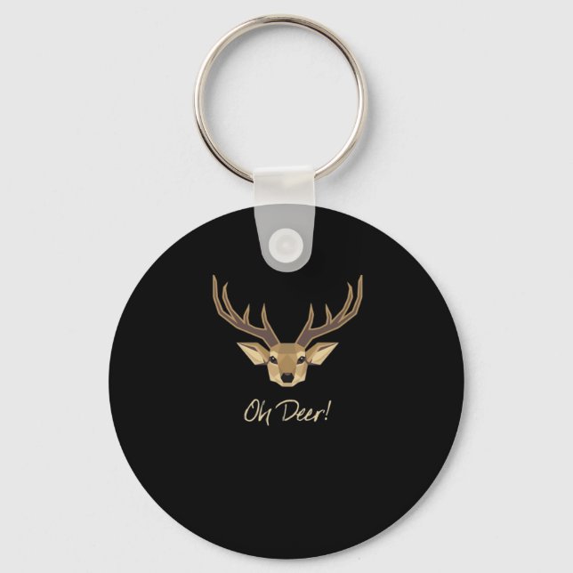 Oh Deer Whimsical Artistic Expression Keychain (Front)