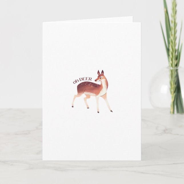 Oh Deer Whimsical Creative DesFolded Greeting Card (Front)