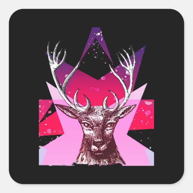 Oh Deer Whimsical Creative Design  Square Sticker (Front)