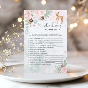 Oh deer Who knows mommy best baby shower game