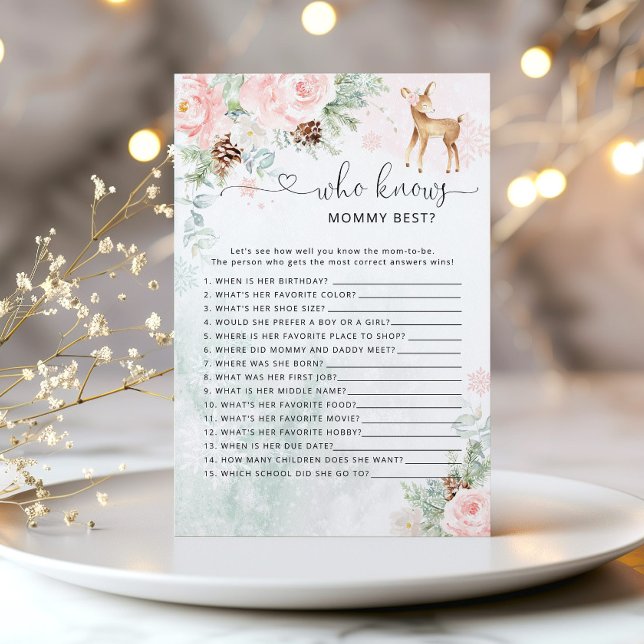 Oh deer Who knows mommy best baby shower game (Creator Uploaded)