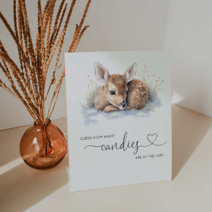 Oh Deer Winter Baby Shower Guess How Many Game Pedestal Sign