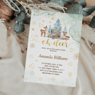 Oh Deer Winter Baby Shower Invitation