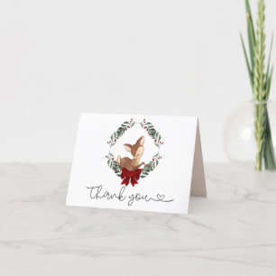 Oh Deer Winter Greenery Baby shower Carte de remer