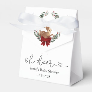 Oh Deer Winter Greenery Baby Shower Favor Box