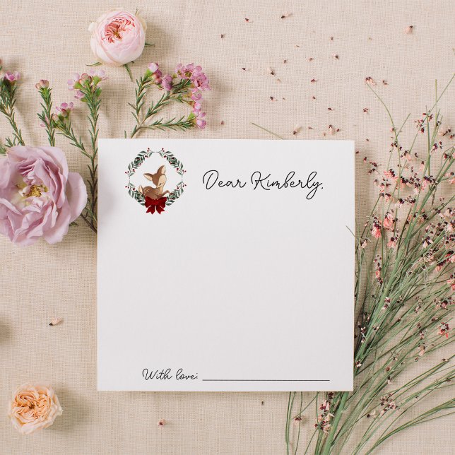 Oh Deer Winter Greenery Baby Shower Time Capsule Card (Creator Uploaded)