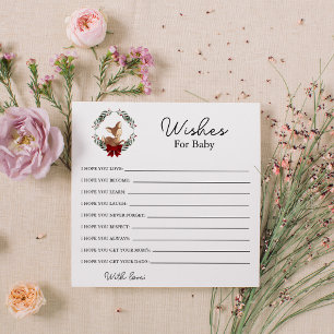 Oh Deer Winter Greenery Wishes For Baby Card