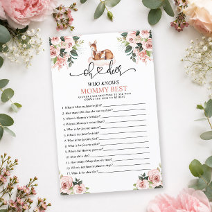 Oh Deer Woodland Floral Who Knows Mom Best Game