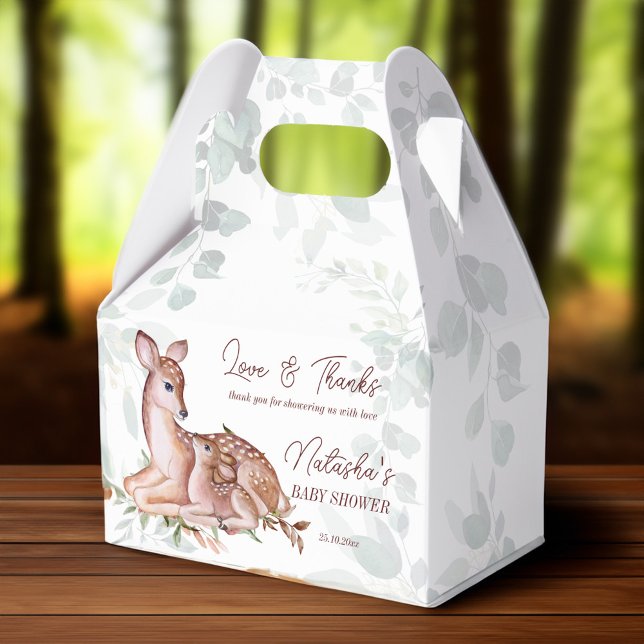 Oh deer woodlands baby shower  favor box (Oh deer woodlands baby shower favor box cute deer and a foal baby shower favors personalized box)