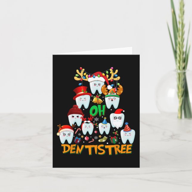 Oh Dentistree Fun Christmas Tree Dental Hygiene Xm Card (Front)
