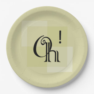 Oh! Elegant, Modern Suprise Yellow Birthday Party Paper Plate
