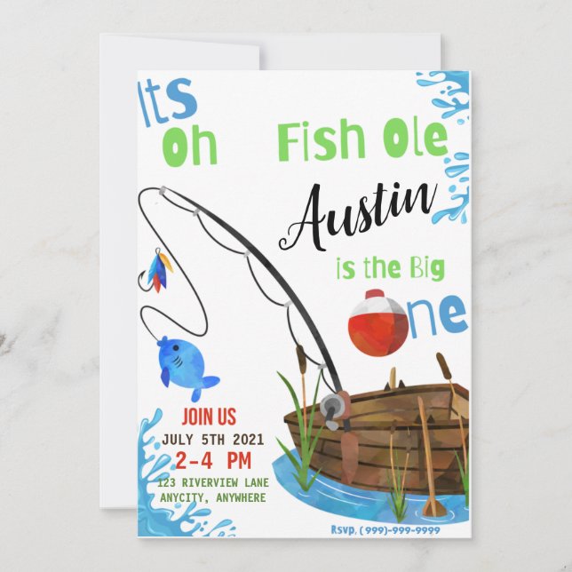 Oh FishOle Anniversaire Carte d'invitation (Devant)