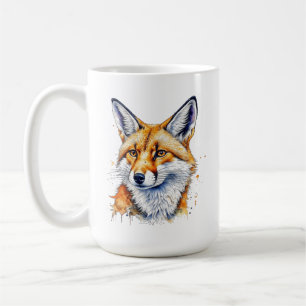 Oh, For Fox Sake! Funny Watercolor Fox Quote Coffee Mug