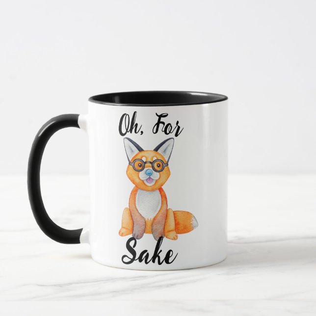 Oh, For Fox Sake Pun Funny Novelty Mug (Left)