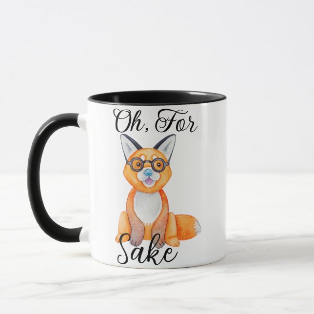 Oh, For Fox Sake Pun Funny Novelty Mug (Left)