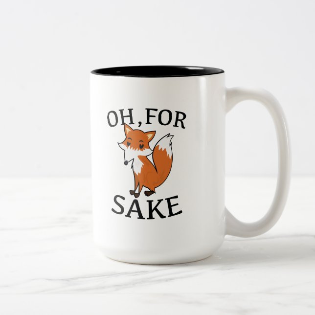 Oh, For Fox Sake Two-Tone Coffee Mug (Right)