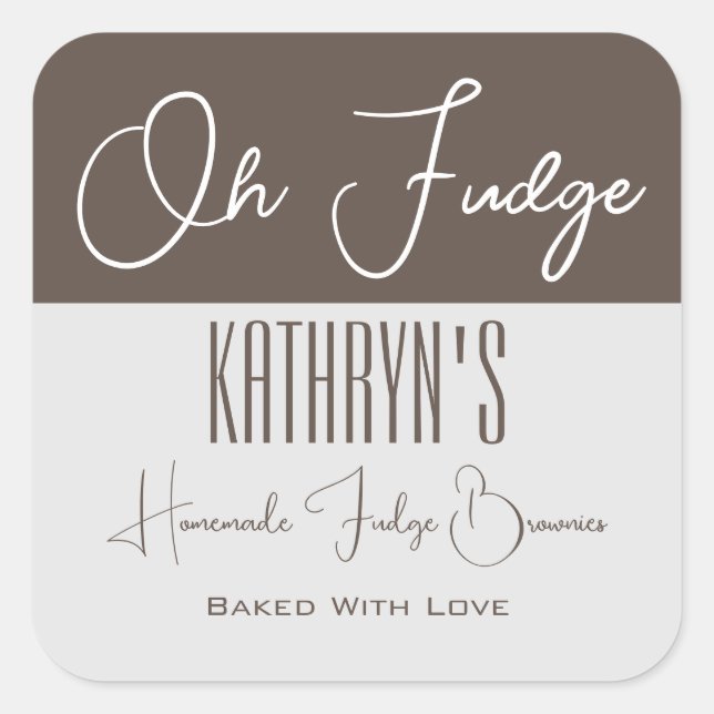 "Oh Fudge" Personalized Food Label (Front)