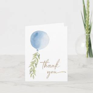 Oh Garçon Bleu Balloon Eucalyptus Carte de remerci