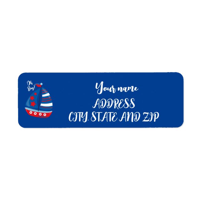 OH GARÇON étiquettes de adresse NAUTIQUES pour bab (Devant)