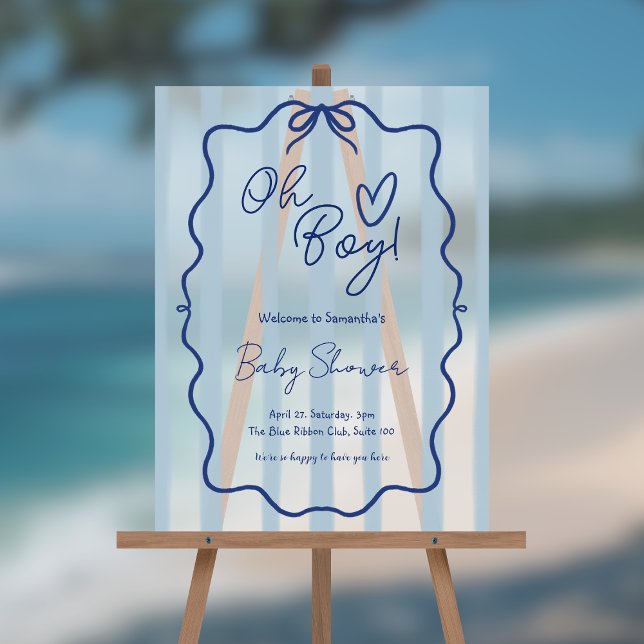 Oh garçon mignon Baby shower bleu Whimsical Froste (Créateur téléchargé)