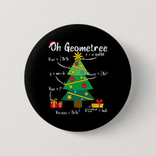 Oh geometree fun christmas tree geometry math teac 2 inch round button