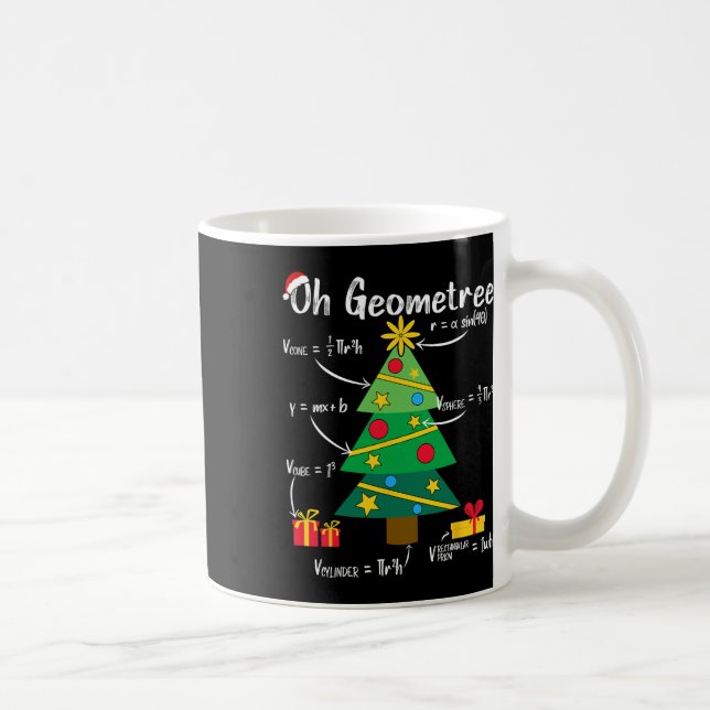 Oh Geometree Fun Christmas Tree Geometry Math Teac Coffee Mug (Right)