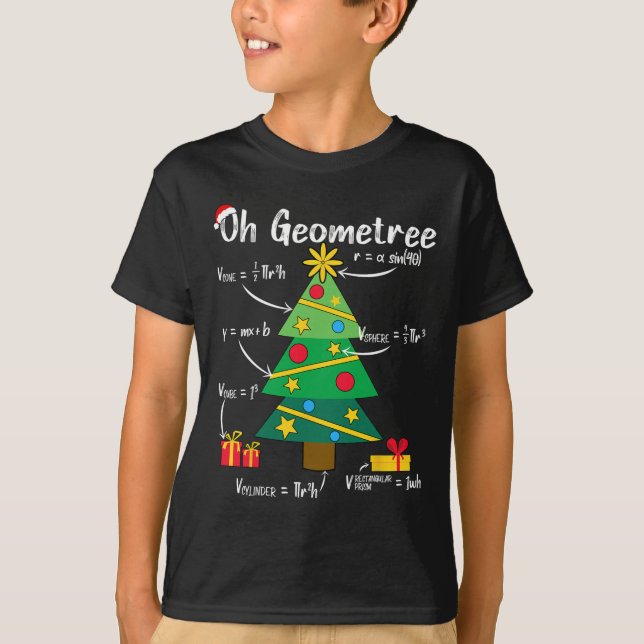 Oh geometree fun christmas tree geometry math teac T-Shirt (Front)