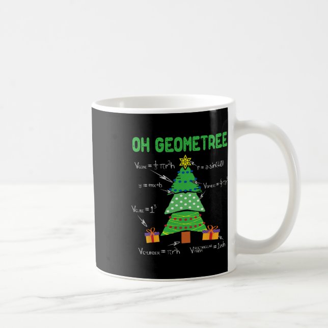 Oh Geometree Geometry Math Science Teacher Christm Coffee Mug (Right)