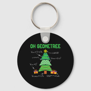 Oh Geometree Geometry Math Science Teacher Christm Keychain