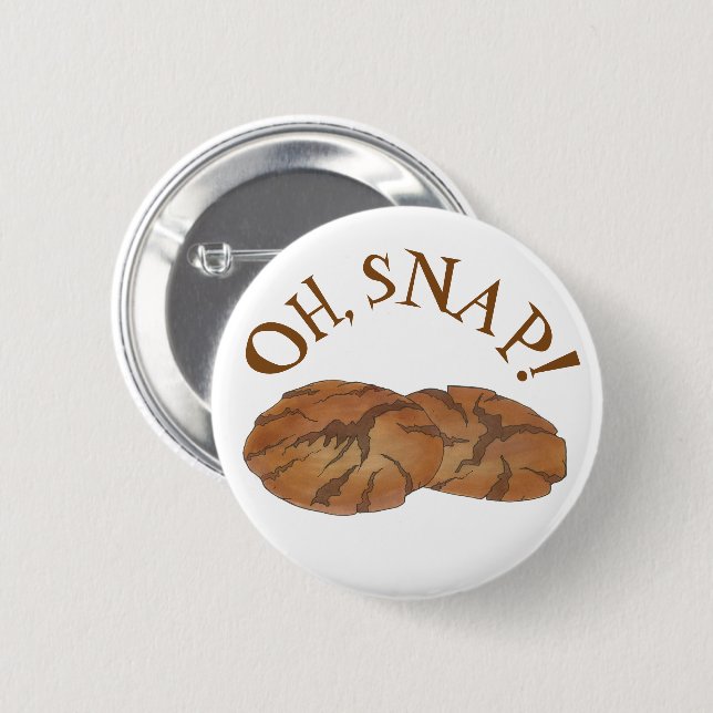 Oh (Ginger) Snap Amish PA Dutch Gingersnap Cookies 2 Inch Round Button (Front & Back)