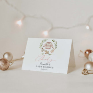 Oh Girl Boho Nursery Girl Vintage Thank You Card