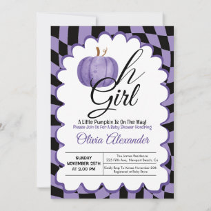 Oh Girl Little Pumpkin is On The Way Baby Shower  Invitation