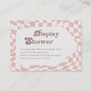 Oh Girl! Pink Chequered   Gingham Display Shower Enclosure Card
